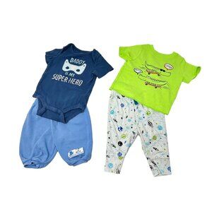 Baby Boy's Outfits - 2 Pants, 1 Body Suit, 1‎ Shirt -  Size 3-6 Months
